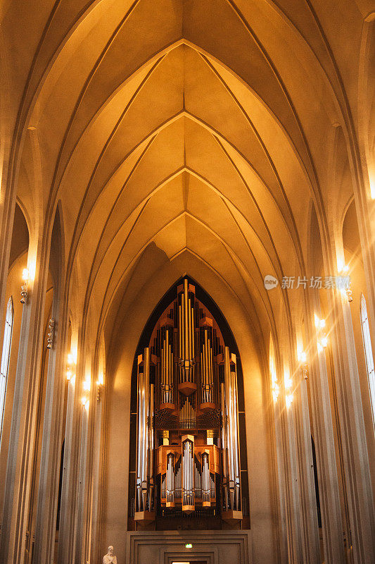 Hallgrímskirkja在冰岛雷克雅未克的外景