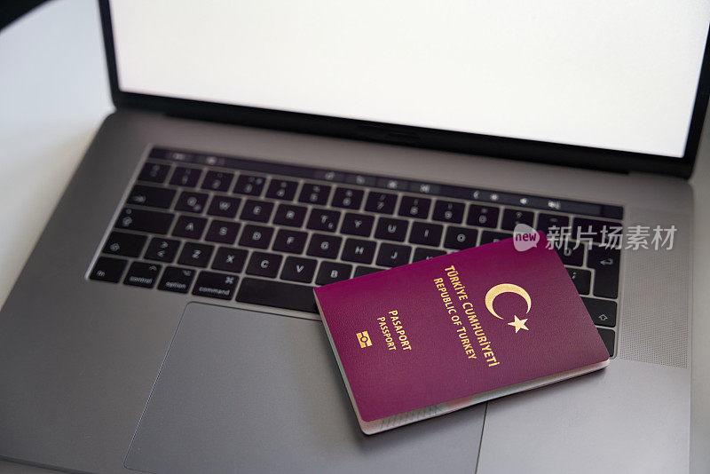土耳其护照和旅行计划。
