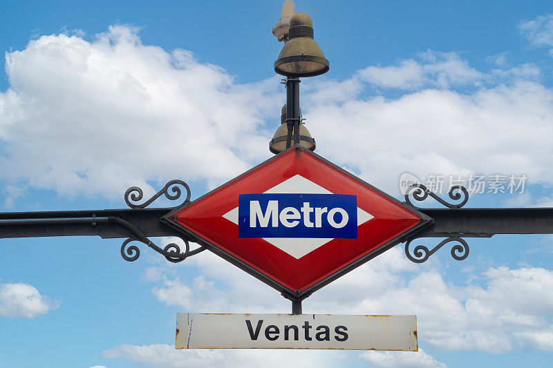 马德里街头的地铁站标志