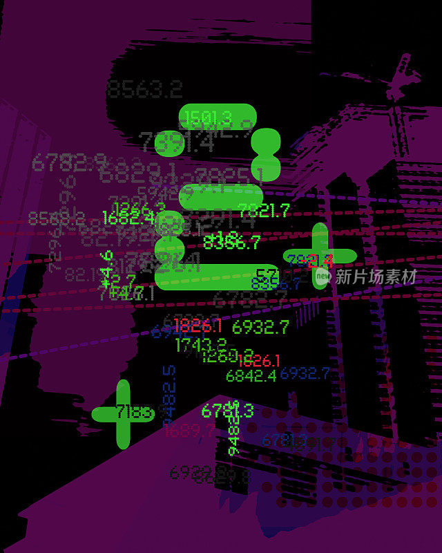 Fintech。融资。数字2和数据在图形背景上