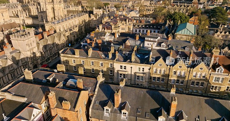 无人机拍摄的牛津爱德华国王街