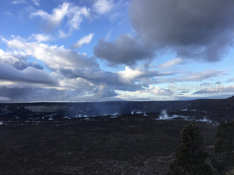 从火山边缘鸟瞰活火山