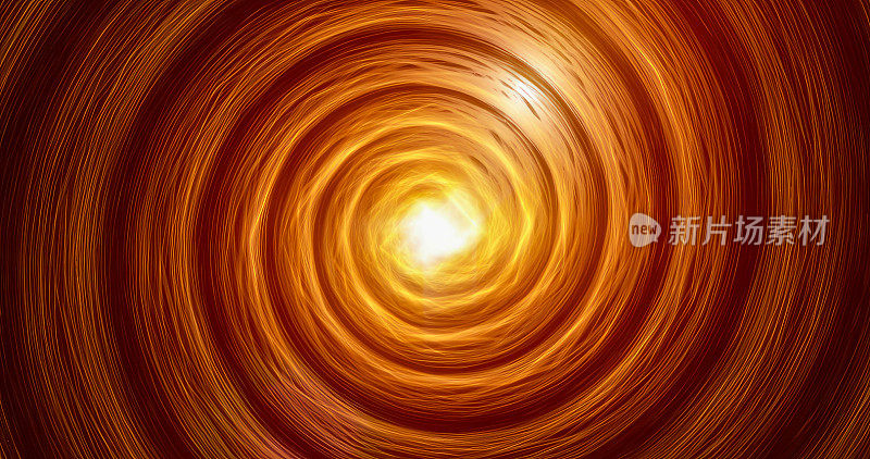 黄色能量魔法高科技数字隧道螺旋漩涡漩涡框架未来力场能量线。抽象的背景