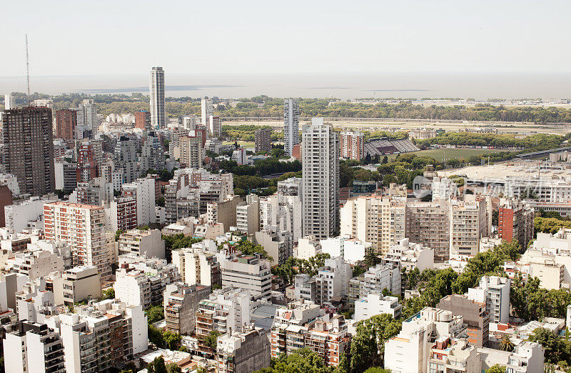 布宜诺斯艾利斯城市的高角度视图