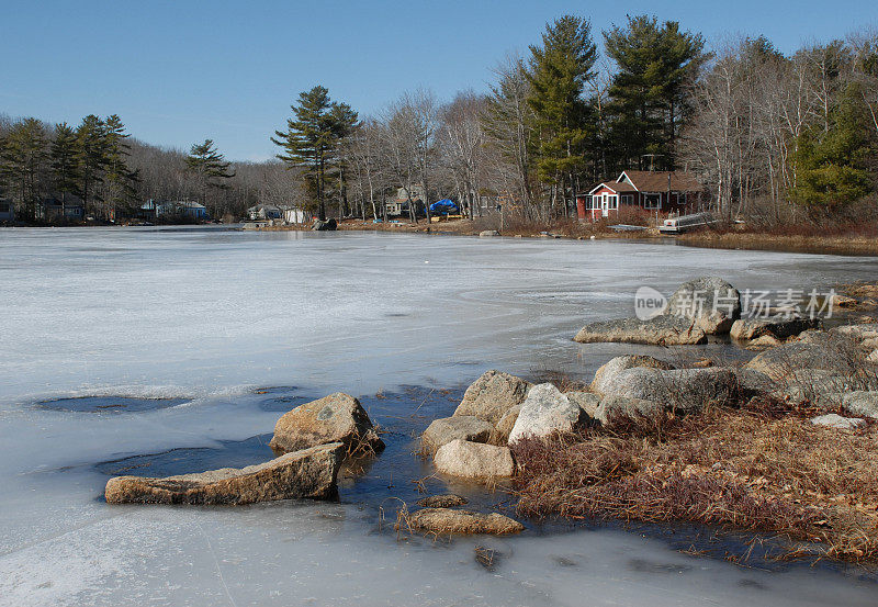 春天来了，湖上的冰就融化了