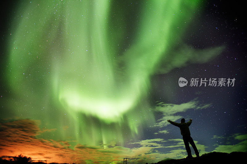 冰岛南部上空的北极光。