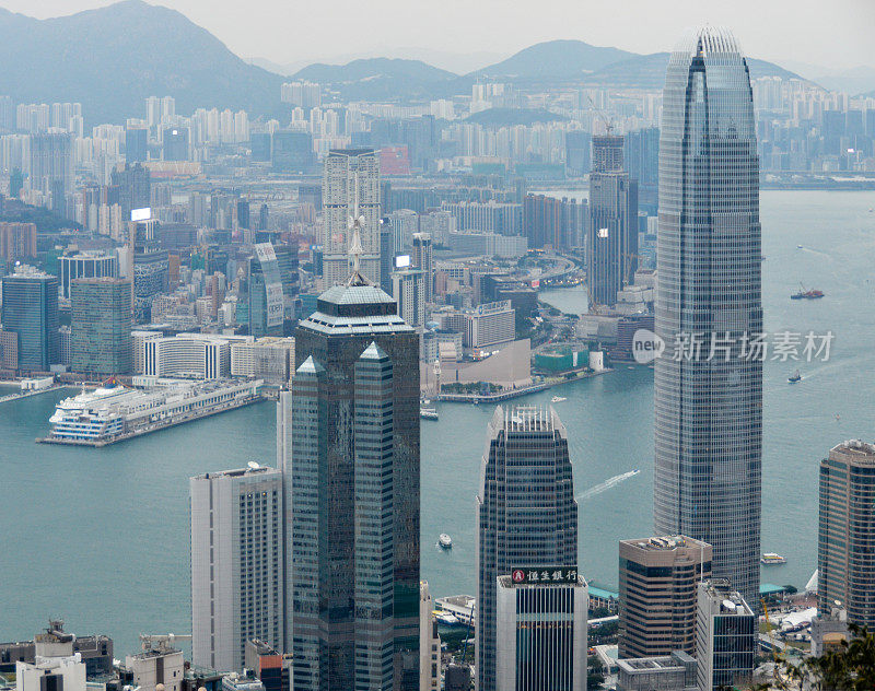 鸟瞰图的香港城市景观