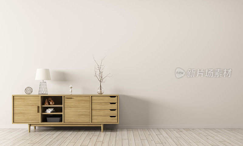 室内木质橱柜3d渲染