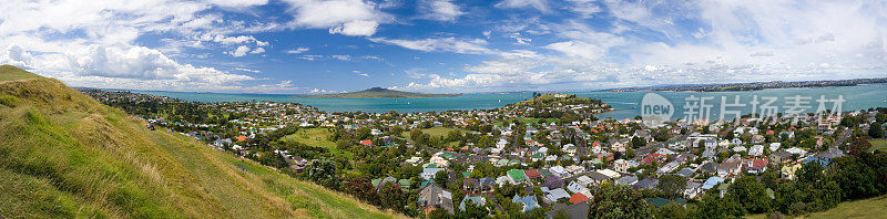 德文波特，奥克兰，新西兰的全景