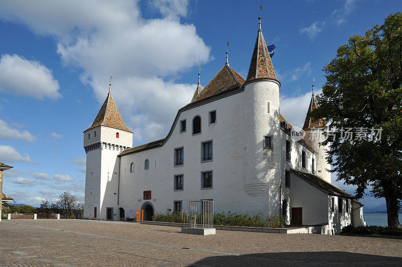尼翁城堡在日内瓦湖，沃，瑞士