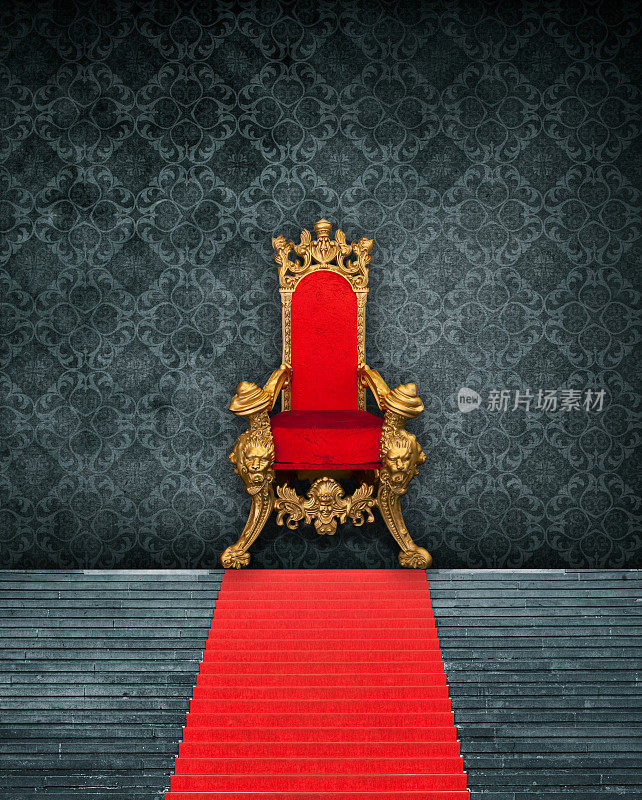 房间内饰有王座和红地毯