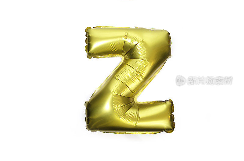 金色的字母箔气球字母Z
