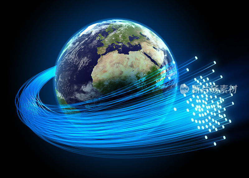环绕地球的光纤电缆