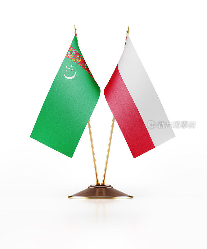 土库曼斯坦和波兰的微型国旗