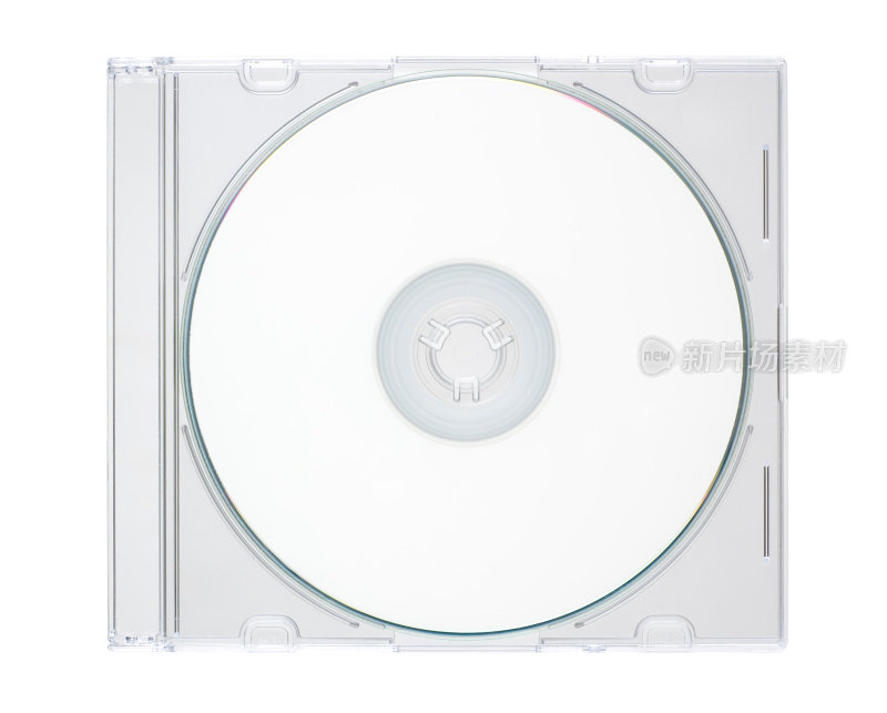 清除CD盒与空白的白色CD上的白色背景