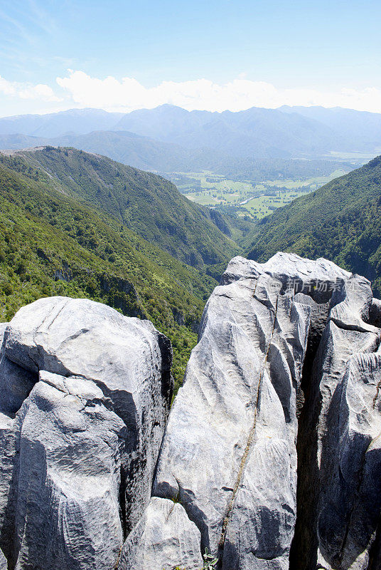 喀斯特岩石，塔卡山，新西兰