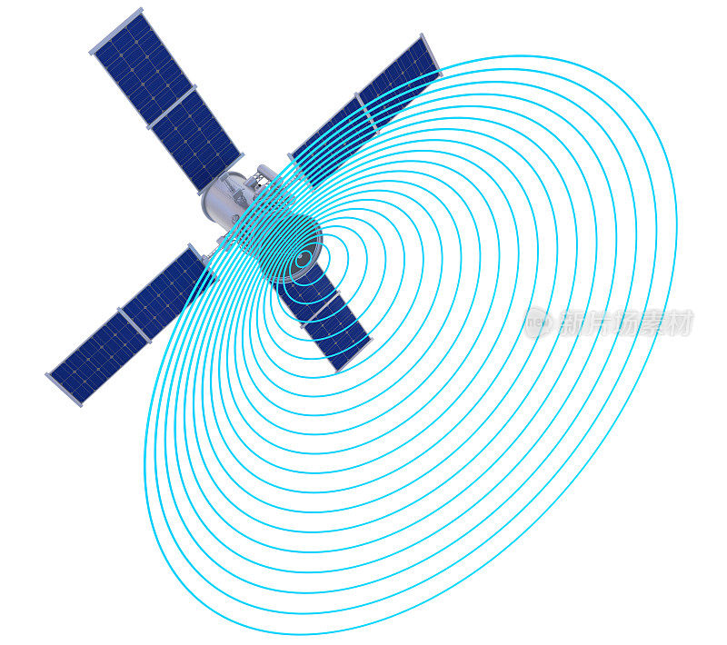 带有信号波的卫星