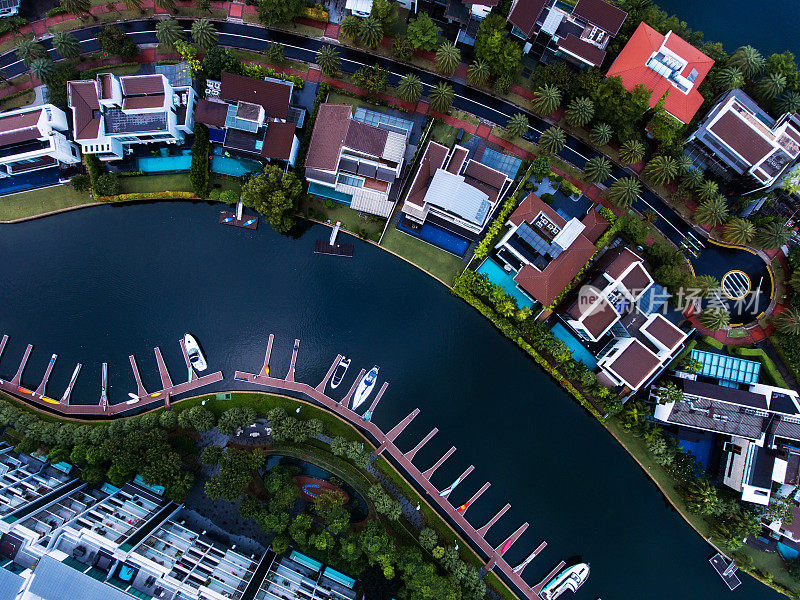 新加坡住宅区鸟瞰图