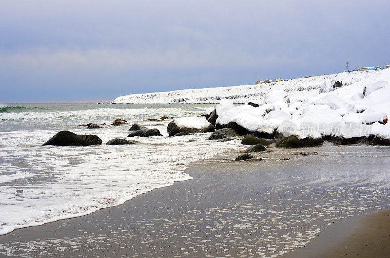 国后岛的雪岸