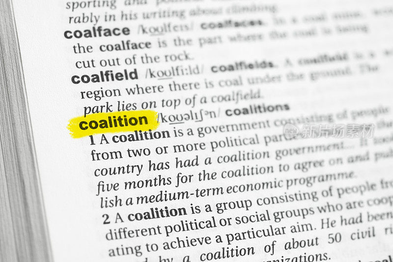 突出的英文单词“coalition”及其定义