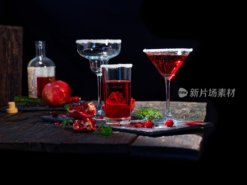 石榴蔓越莓鸡尾酒