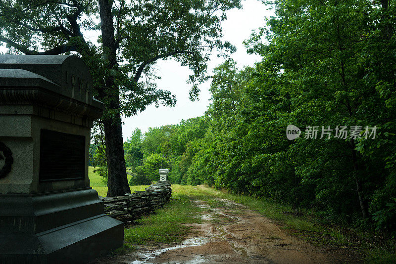 夏伊洛公墓的雨天