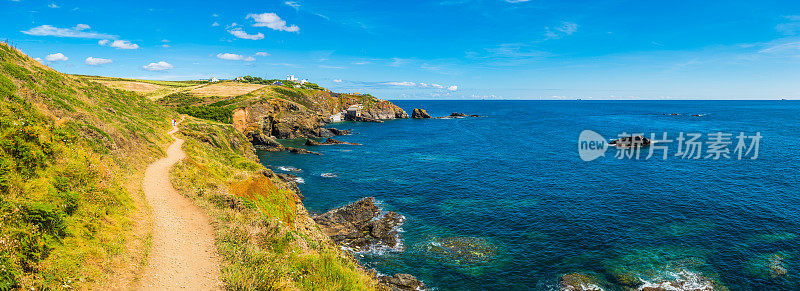 康沃尔西南海岸路径蜥蜴点海洋全景英国