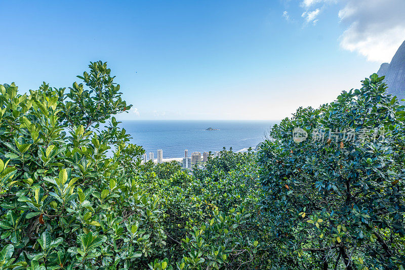 从空中俯瞰里约热内卢的海岸线