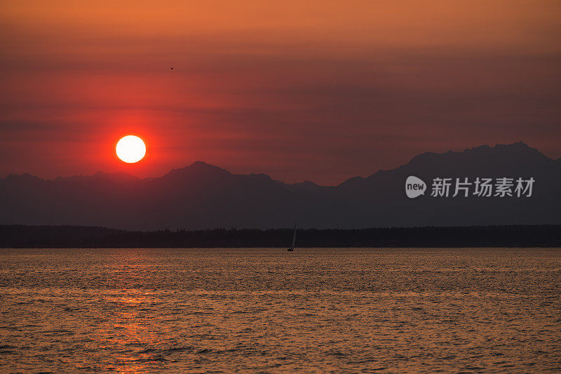 西雅图的日落