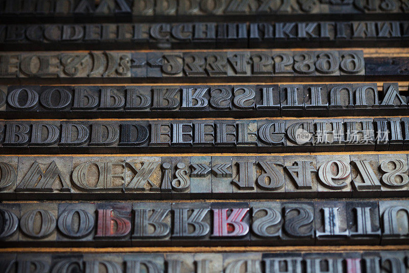 各种金属印刷字体