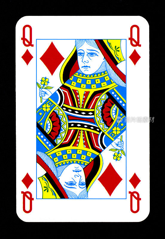扑克牌:方块皇后