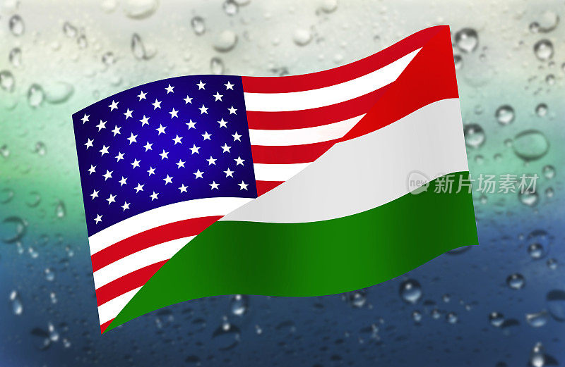 美国和匈牙利国旗