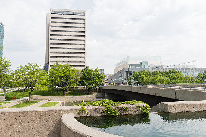 美国中西部内布拉斯加州奥马哈市中心的城市建筑