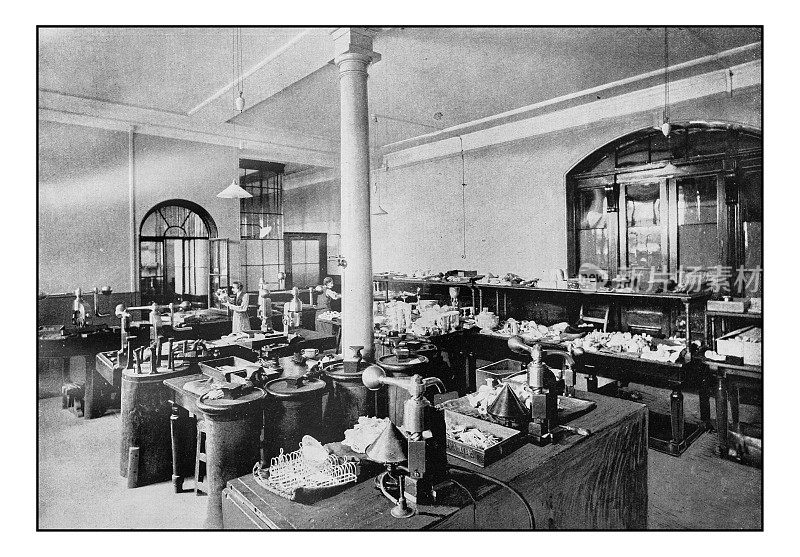 古董伦敦的照片:戈德史密斯大厅，化验办公室