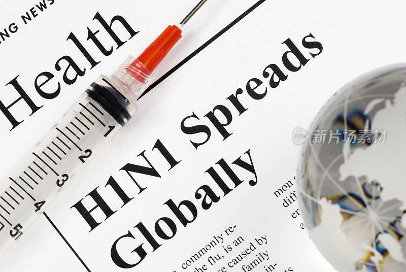 甲型H1N1流感全球威胁，健康问题(红色注射器)-十二