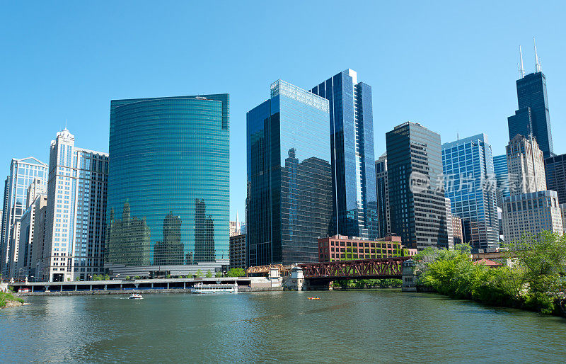 芝加哥市中心和河流