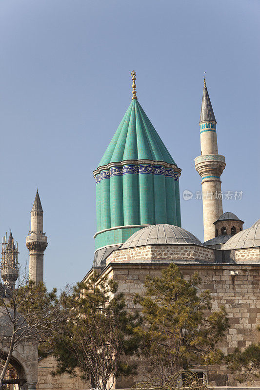土耳其科尼亚的鲁米梅夫拉那陵墓和清真寺