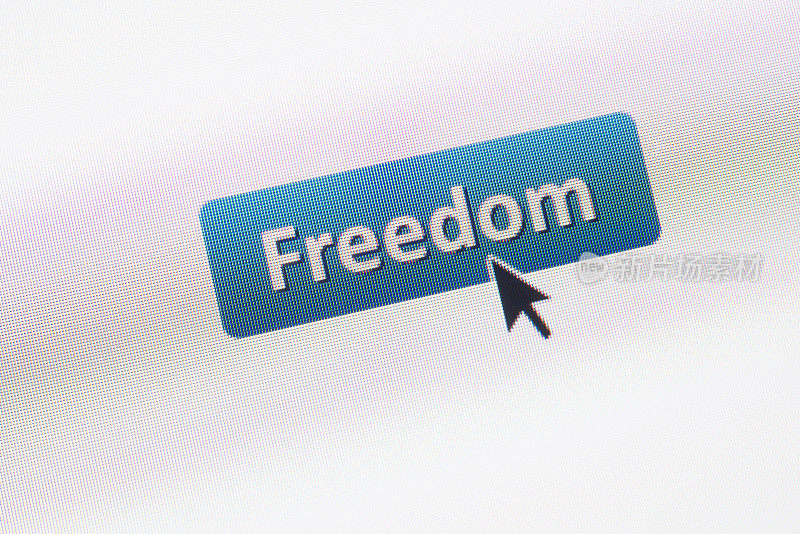 “自由”网页按钮与鼠标箭头网页