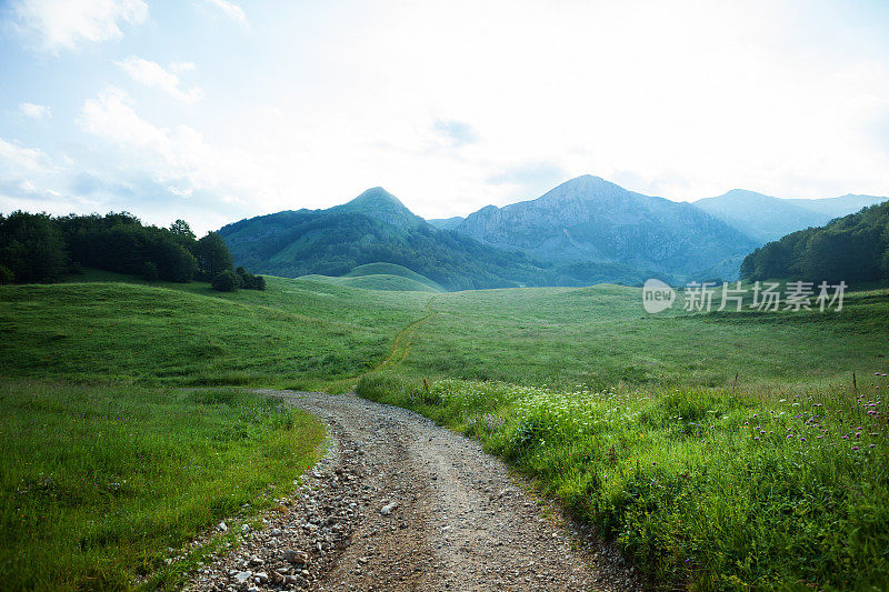 高山中的乡间小路