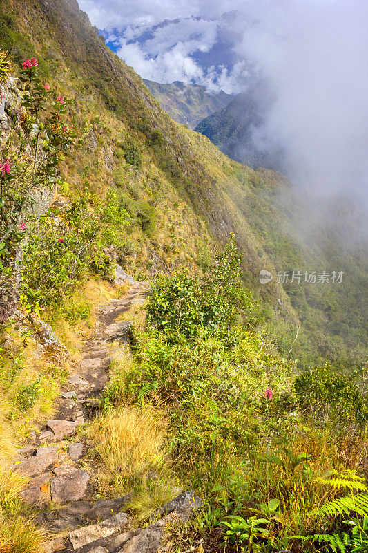 通往秘鲁高海拔的马丘比丘的印加古道