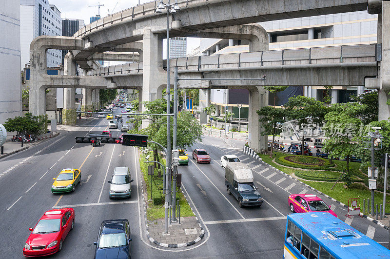 泰国曼谷BTS高架铁路街景