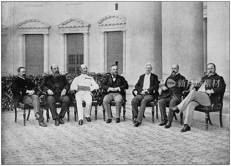 大英帝国的古董照片:总督和印度总督会议(1895年)