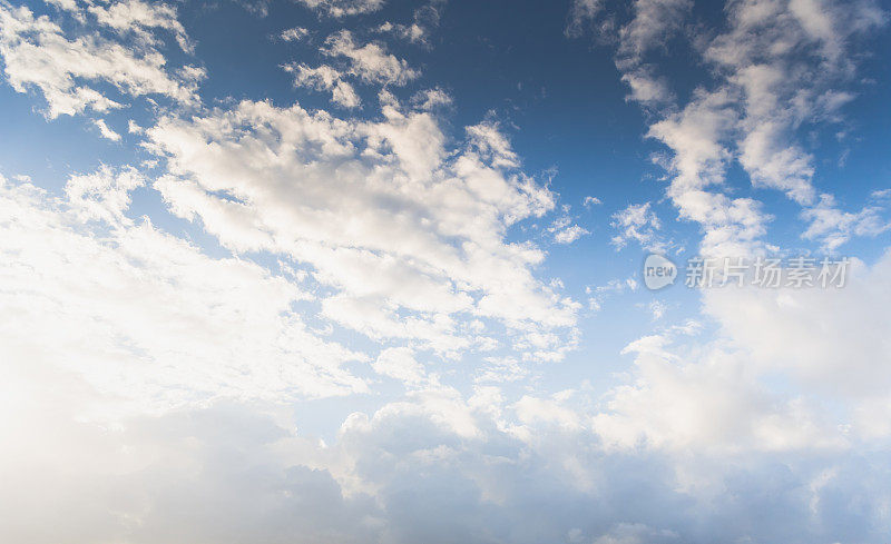 戏剧性的日落和日出天空自然背景与白云