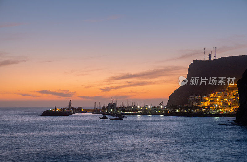 大加那利岛莫根上空的日落