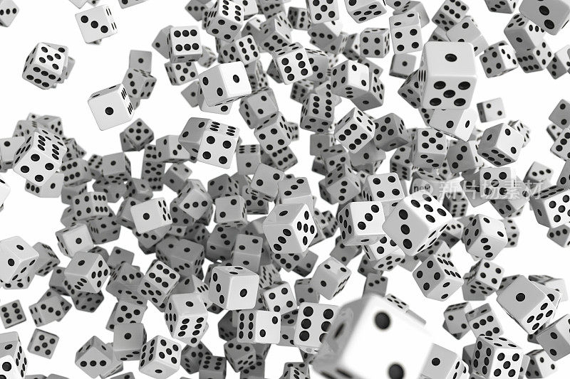 3D骰子在白色背景股票照片