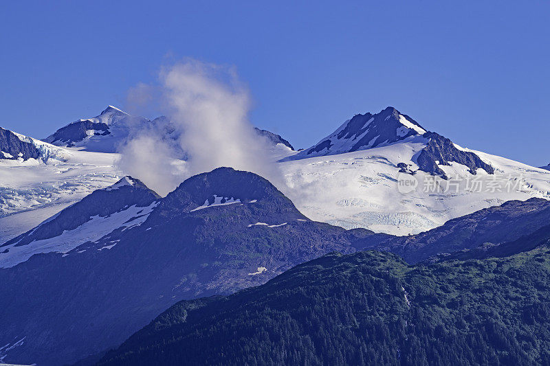 阿拉斯加冰川的近景