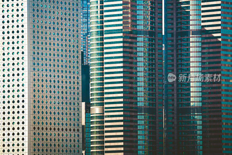 香港市中心摩天大楼的城市景观