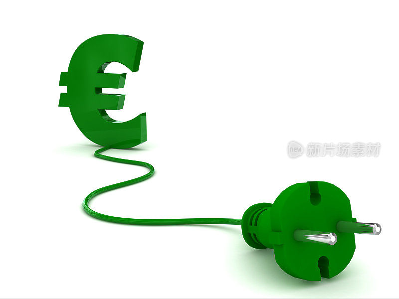 绿色节能插头节能欧元标志