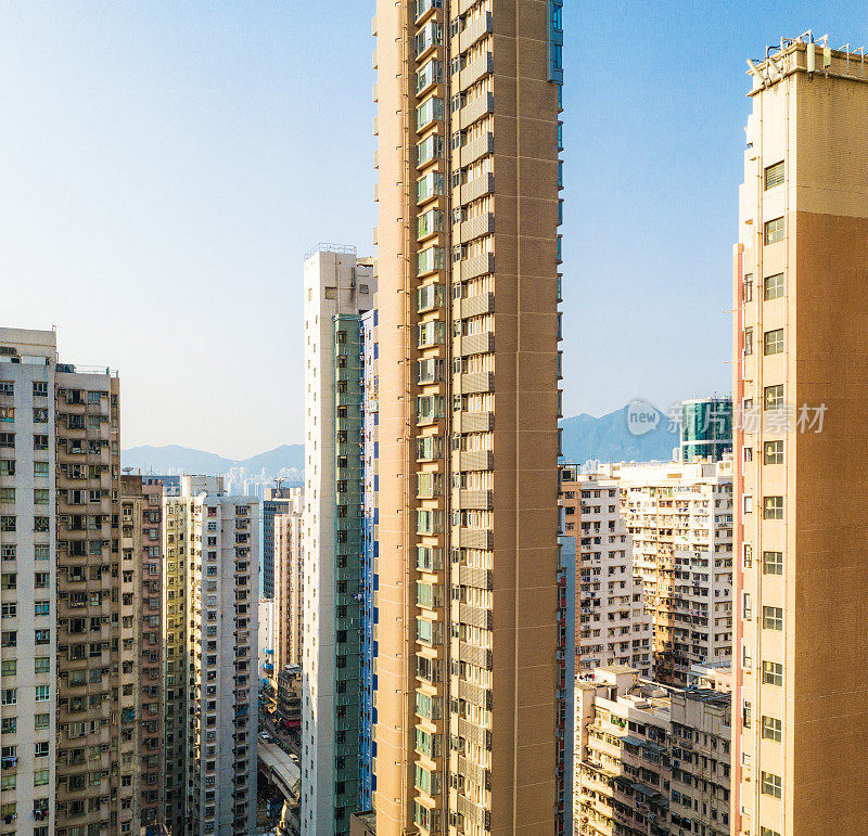 香港的高密度公寓楼