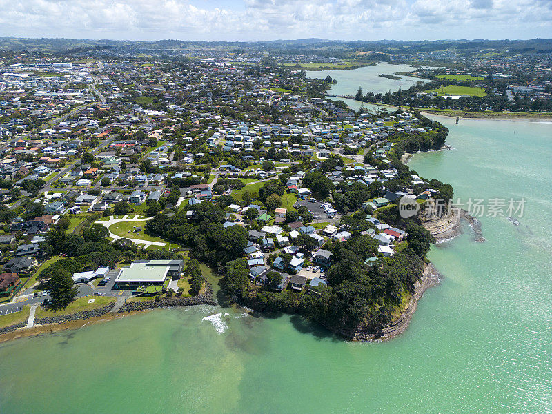 新西兰奥克兰的空中海岸线